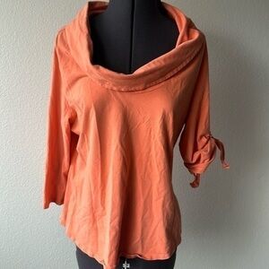 Soft surroundings top petite large coral salmon color soft girl